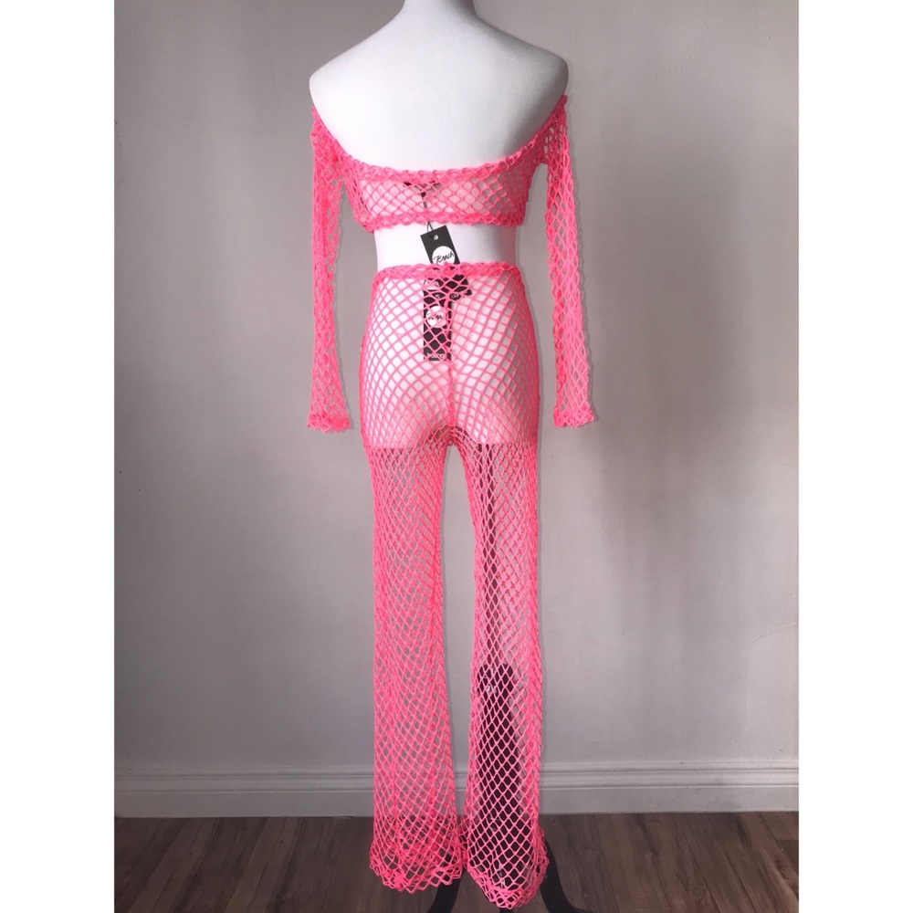 Fishnet Tie Front Beach Co-Ord - Picture 5 of 6